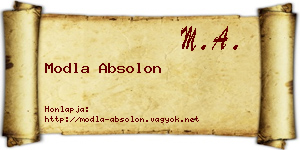 Modla Absolon névjegykártya